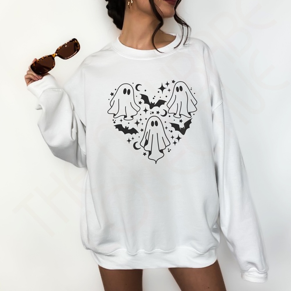Ghosts and Bats Halloween Crewneck Sweatshirt
